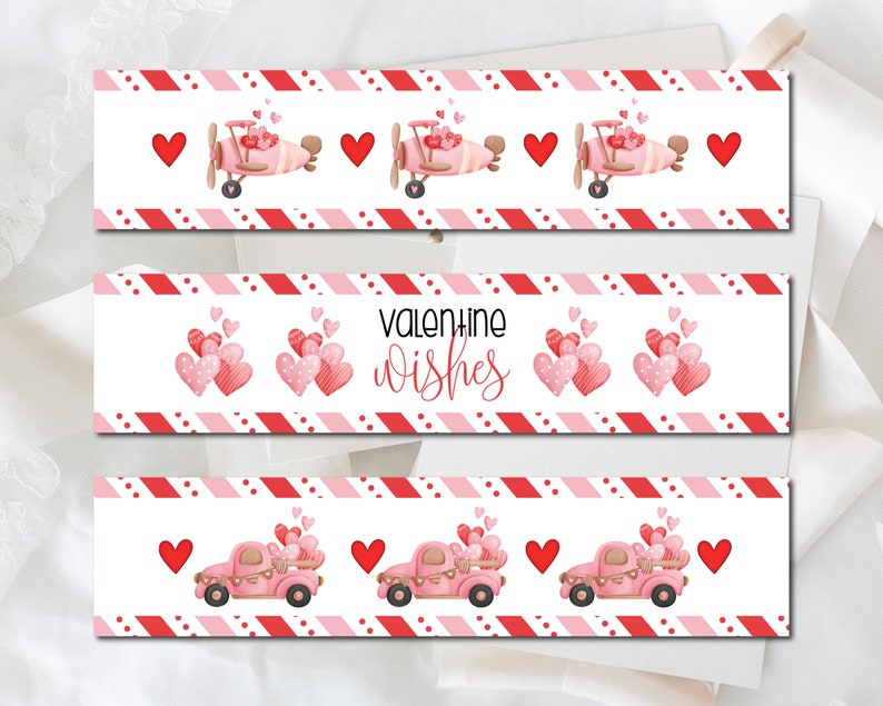 Valentine Water Bottle Labels, Printable Water Bottle Wrappers, Valentine Party Favors, Sweetest Day Printables, INSTANT DOWNLOAD, DIGITAL image 4