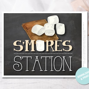 S'mores Station Printable Sign, Smores Bar Sign, S'mores Party ...