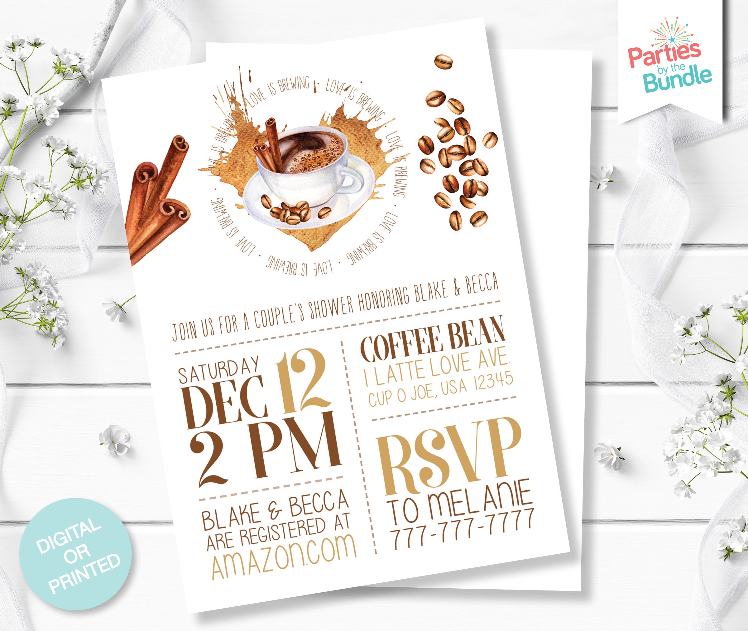 Coffee Bridal Shower Invitation Perfect Blend Love is - Etsy