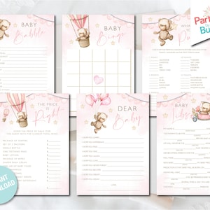 Teddy Bear Baby Shower Games Printable Game Cards Baby | Etsy