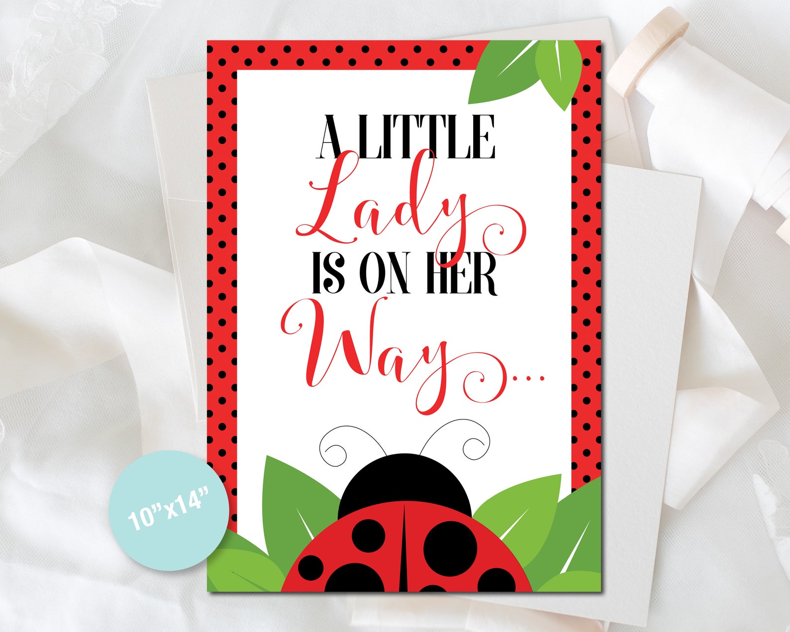 Ladybug Baby Shower Decorations Poster Set Ladybug Etsy