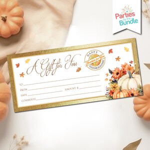 Printable Thanksgiving Gift Certificate | Friendsgiving Gift Card | Teacher Appreciation Gift Coupon | INSTANT DOWNLOAD