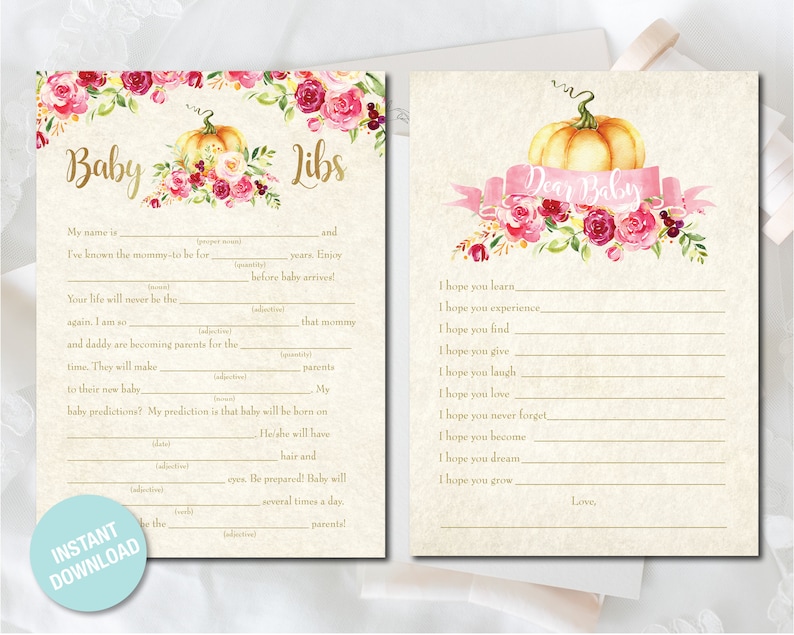 Little Pumpkin Baby Shower Game Cards Baby Bingo Baby Etsy