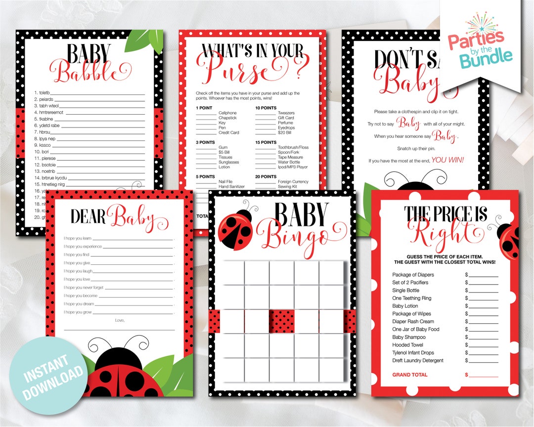 Ladybug Baby Shower Games, Little Lady Baby Shower Games, Ladybug Game ...
