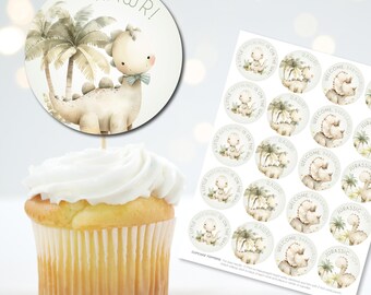 Dinosaurier-Babyparty-Kuchendeckel | BabySaurus Party Dekoration | SOFORTIGER DOWNLOAD D1