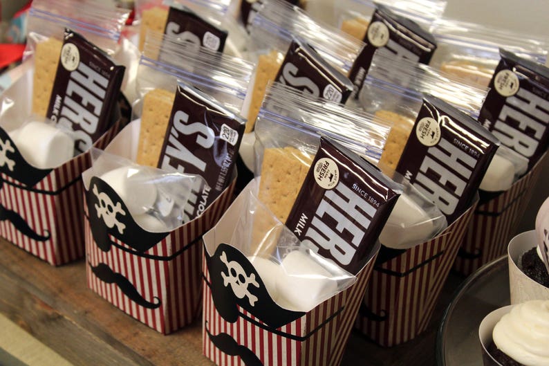 Party Favors Smores Printable Favor Favor Box Pirate Party Etsy