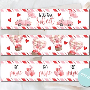 Valentine Water Bottle Labels, Printable Water Bottle Wrappers, Valentine Party Favors, Sweetest Day Printables, INSTANT DOWNLOAD, DIGITAL image 3