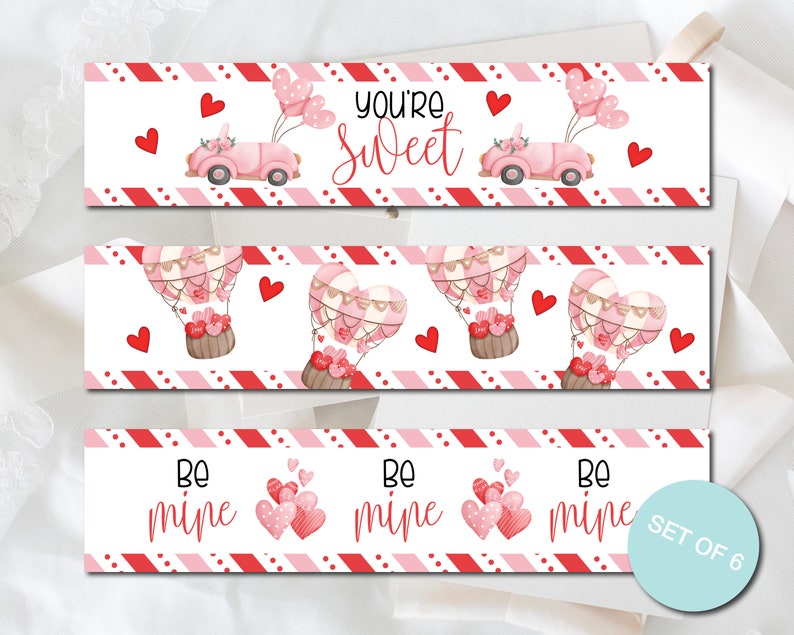 Valentine Water Bottle Labels, Printable Water Bottle Wrappers, Valentine Party Favors, Sweetest Day Printables, INSTANT DOWNLOAD, DIGITAL image 3