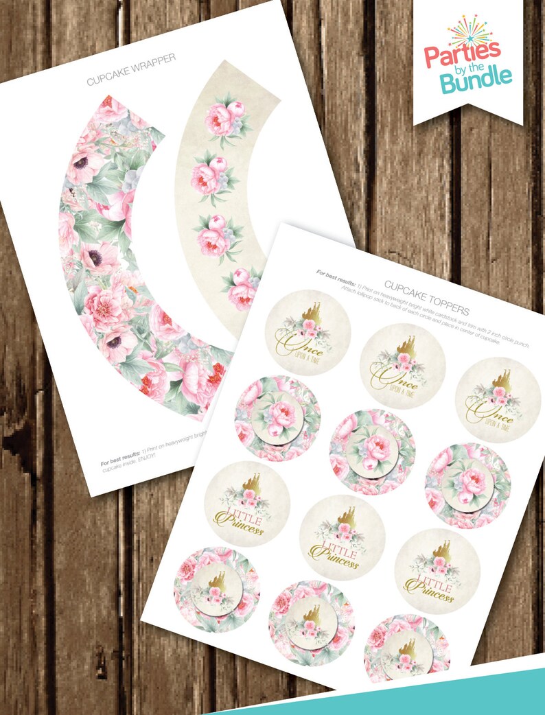 Princess Baby Shower Cupcake Toppers Cupcake Wrapper Etsy
