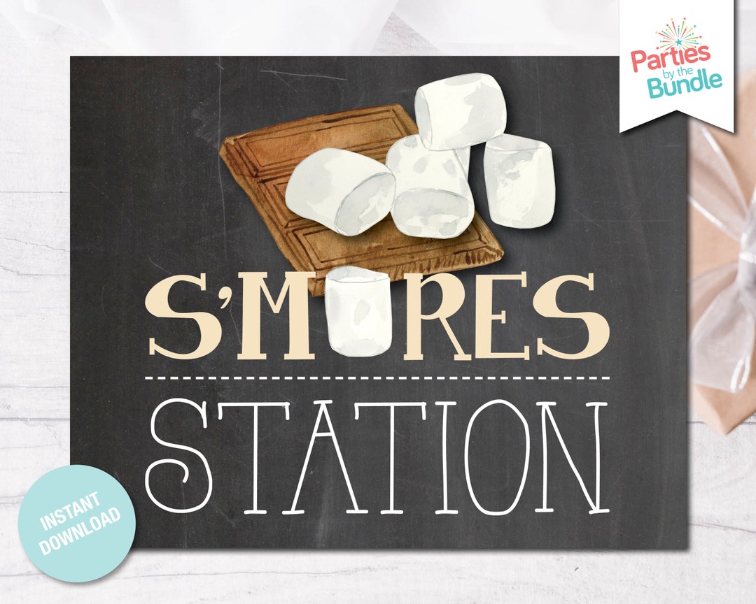 S'mores Station Printable Sign, Smores Bar Sign, S'mores Party ...