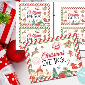 Christmas Eve Box Printable Label, Christmas Eve Box Sign, Gift ...