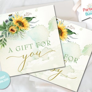 Zonnebloem Gift Tags, Zonnebloem Baby Shower Printables, Dank u Tags, Gunst Tags, Party Supples, Zonnebloem Decoraties, INSTANT DOWNLOAD