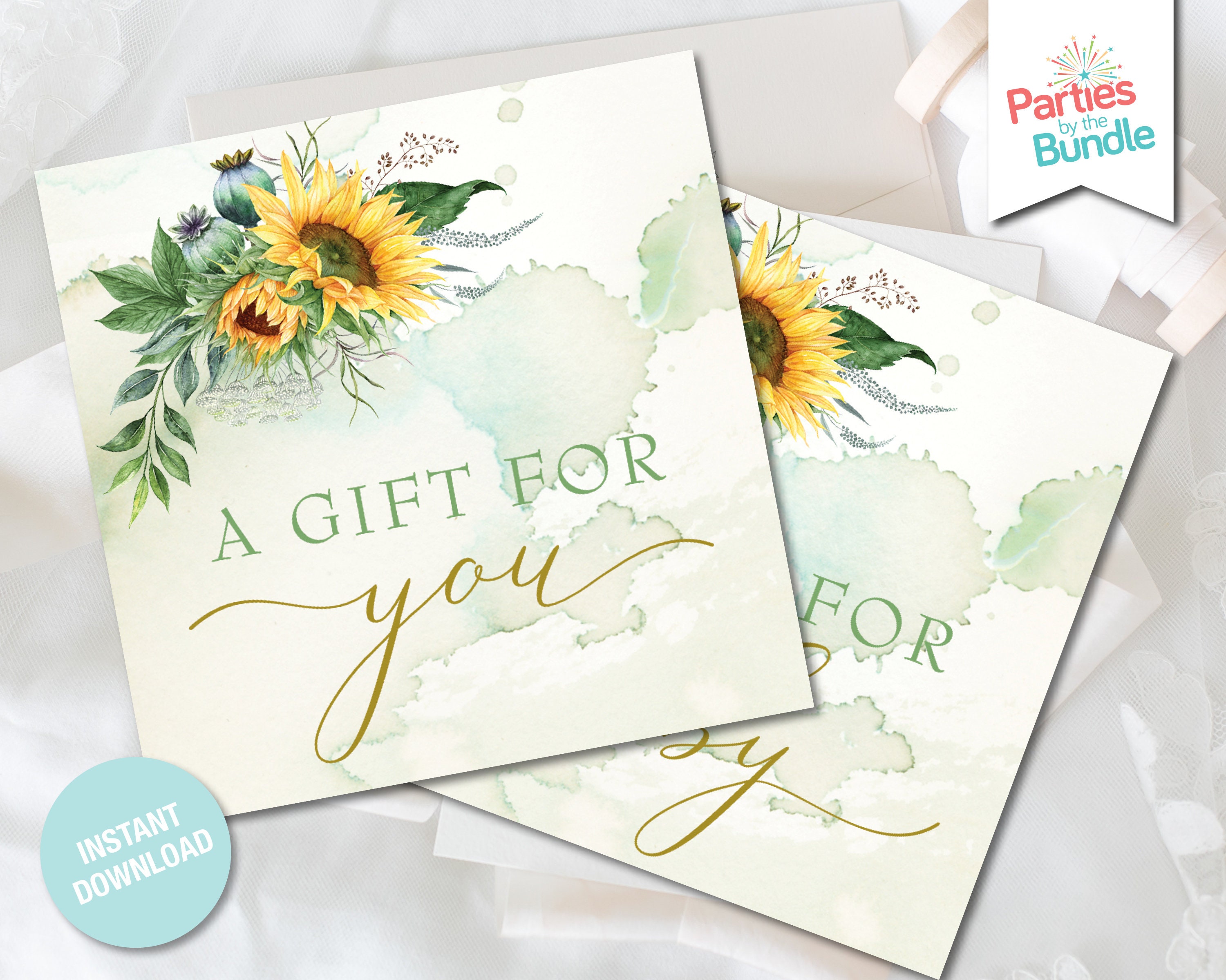 Sunflower Gift Tags Sunflower Baby Shower Printables Thank You Tags Favor Tags Party Supples Sunflower Decorations INSTANT