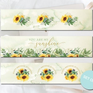 Sunflower Water Bottle Labels Water Bottle Wraps Sunflower - Etsy