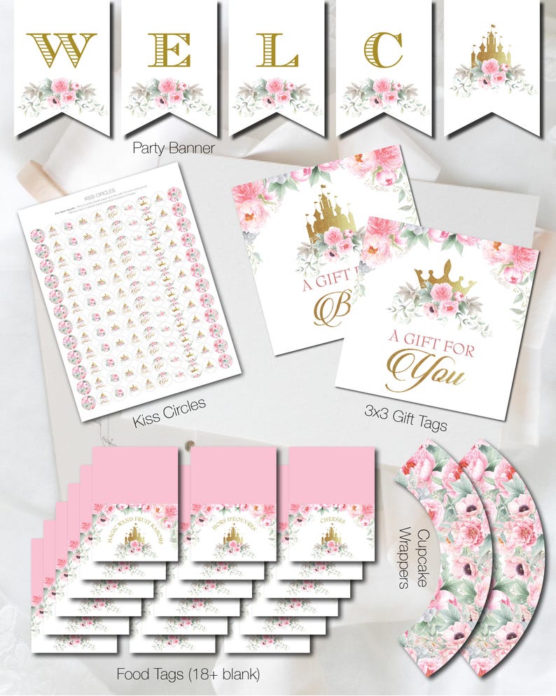 Princess Baby Shower Decoration Kit Once Upon a Time Party Pack Basics