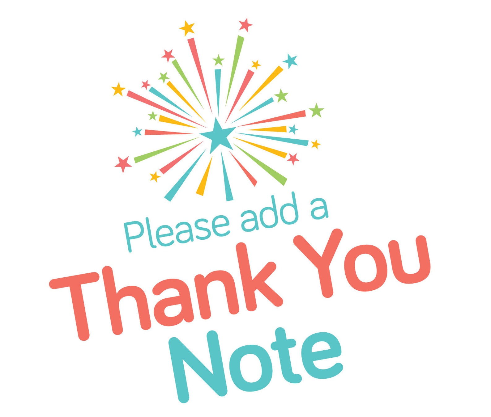 Thank You Note Add-on, Matching Thank You Card, Made to Match, Party ...