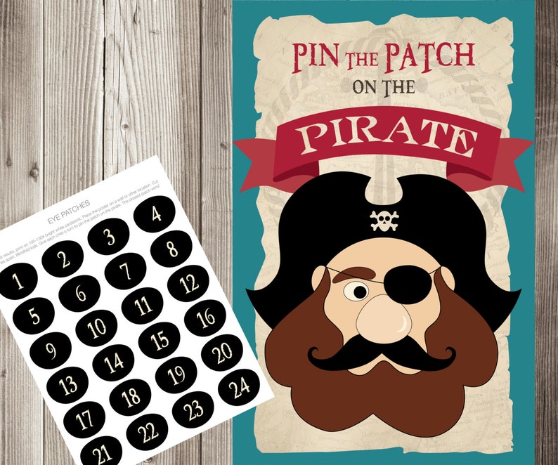 Pirate Birthday Games, Pin Patch on Pirate Game, Pirate Party, Pirate Boy Games, Pirate Boy Birthday Party, DIGITAL, INSTANT DOWNLOAD image 5