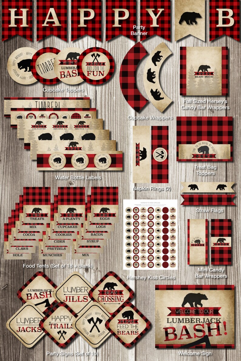 Lumberjack First Birthday Lumberjack Printable Party - Etsy Canada