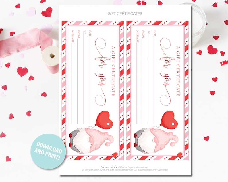 Printable Valentine S Day Gift Certificate