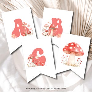 Mushroom Party Banner | Little Fungi Baby Shower Decoration | INSTANT DOWNLOAD M27 MB2