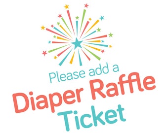 Diaper Raffle Ticket Add-On, Insert Card, Printable Ticket, Diaper Raffle Insert, Baby Shower Games, Digital or Printed