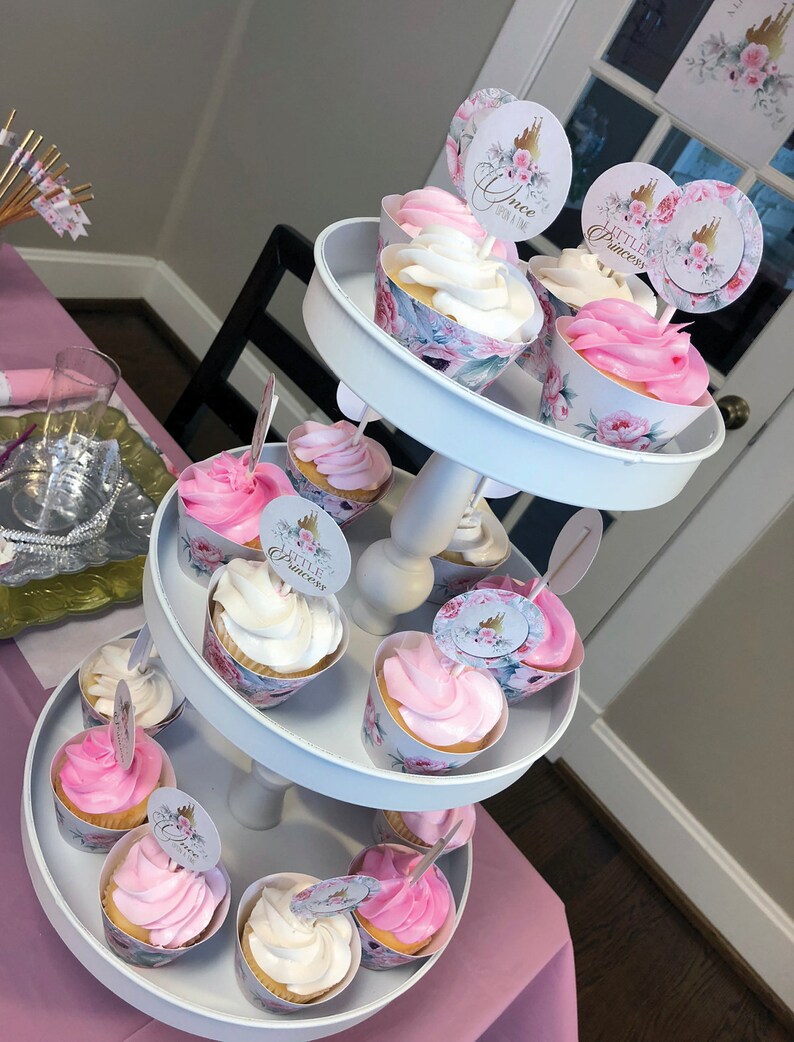 Princess Baby Shower Cupcake Toppers Cupcake Wrapper Etsy