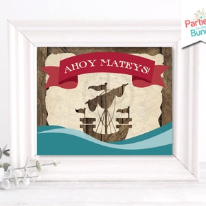 Pirate Birthday Welcome Sign, Pirate Party DIY Printable Party Sign, Birthday Party Decoration, INSTANT DOWNLOAD P3