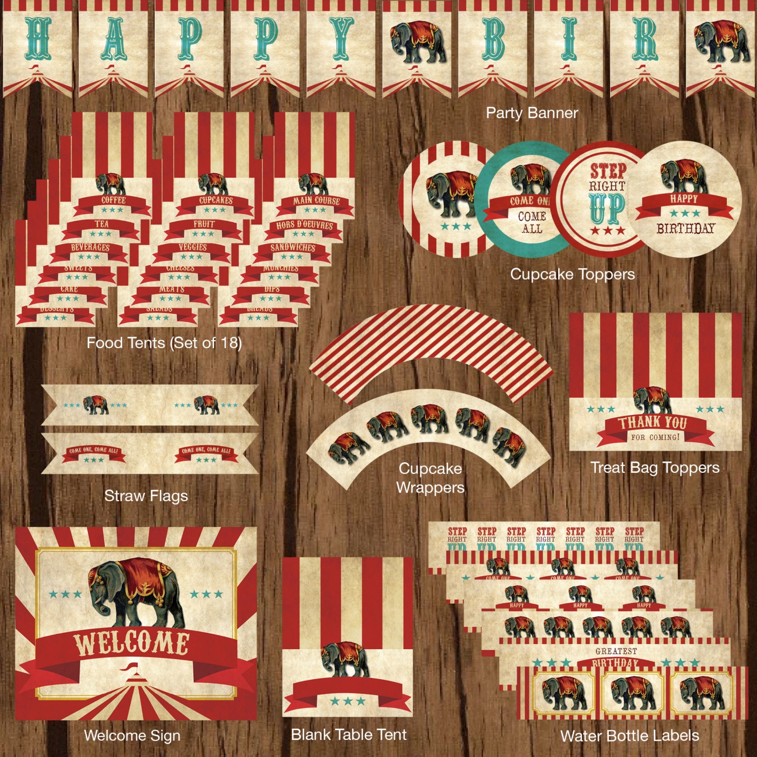 Circus Printable Party Carnival Party Printable Circus - Etsy