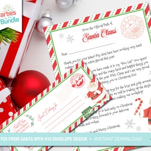 Carta oficial de Papá Noel, sobre n.° 10, correo del Polo Norte, desde el escritorio de Papá Noel, correo de Papá Noel, DESCARGA INSTANTÁNEA, n.° 003