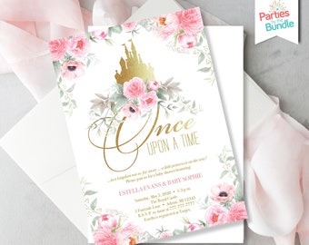 Princess Shower Invite, Little Princess Invite, Storybook Invitation, Once Upon a Time Baby Shower Invitation, Storybook Invite #001