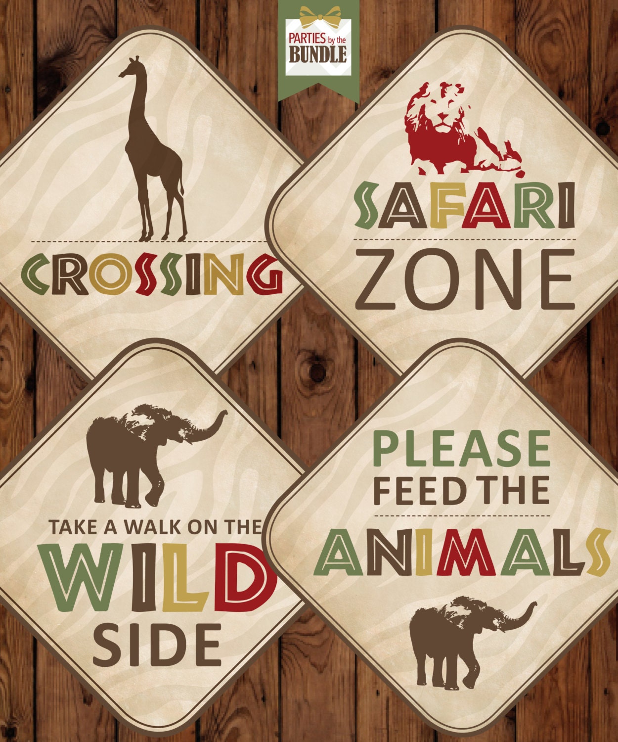 safari birthday party signs