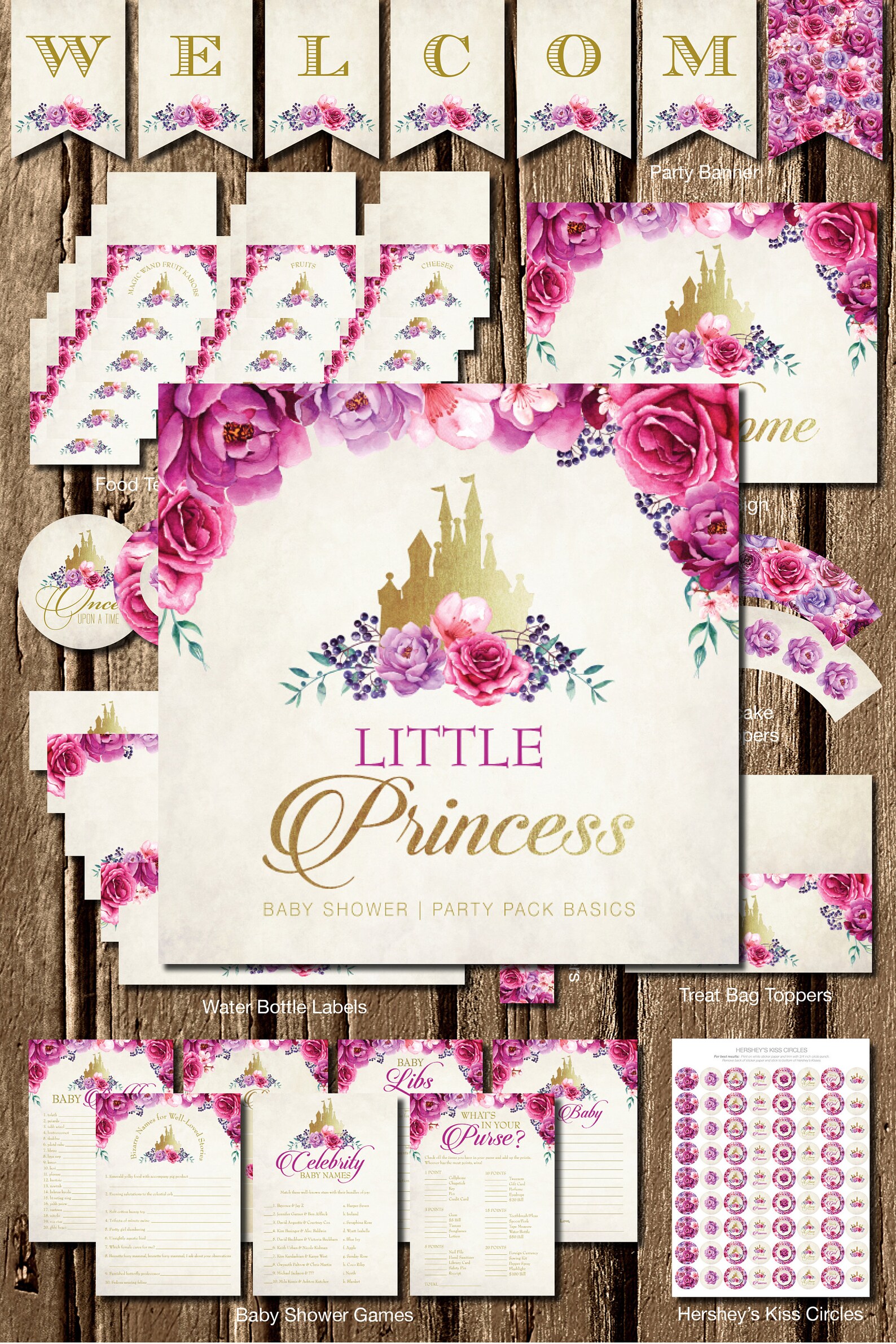 Princess Printable Shower Little Princess Shower Printables - Etsy