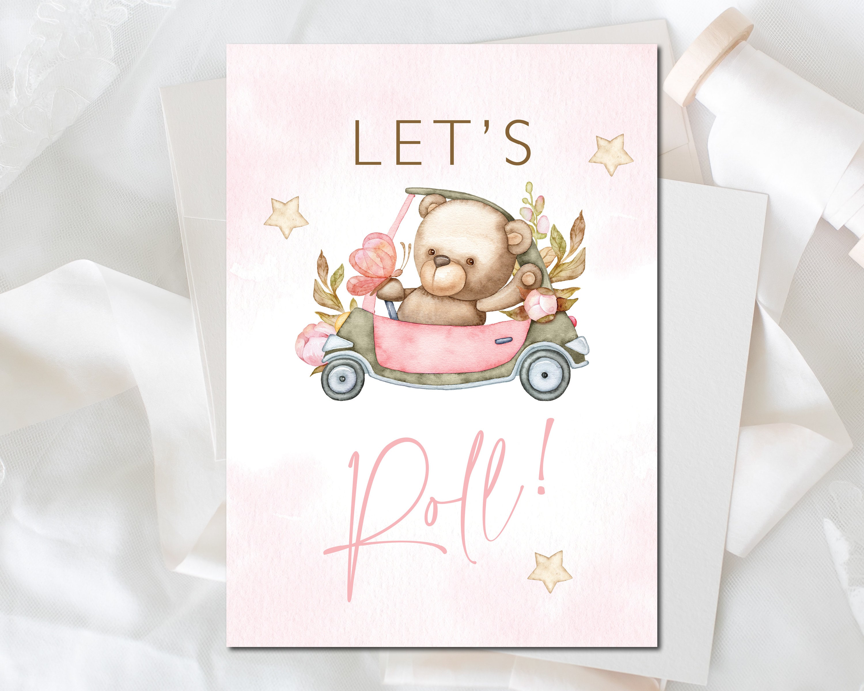 Teddy Bear Poster Set Pink Teddy Bear Party Decorations Etsy