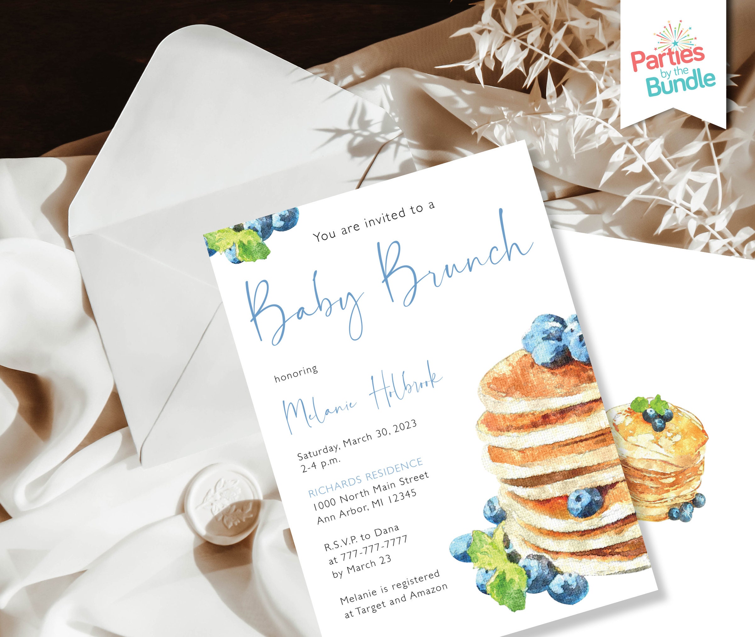 Baby Brunch Shower Invitation Pancake Breakfast Baby Shower Blueberry  Pancakes Gender Neutral Brunch Baby Shower Invite - Etsy, image size:2400x2025