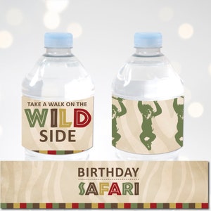 Safari Water Bottle Labels, Jungle Water Bottle Labels, Zoo Water Bottle Labels image 3