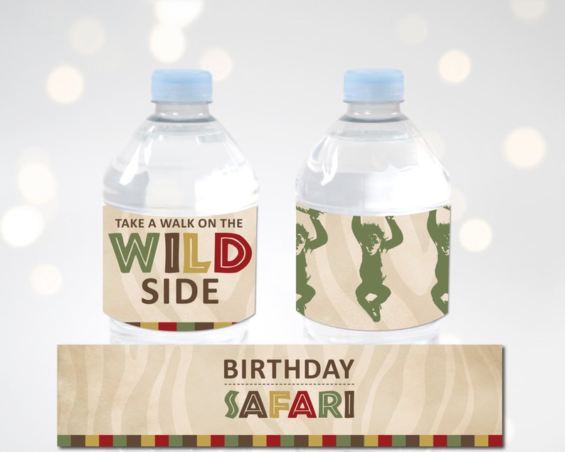 Safari Water Bottle Labels, Jungle Water Bottle Labels, Zoo Water Bottle Labels image 3