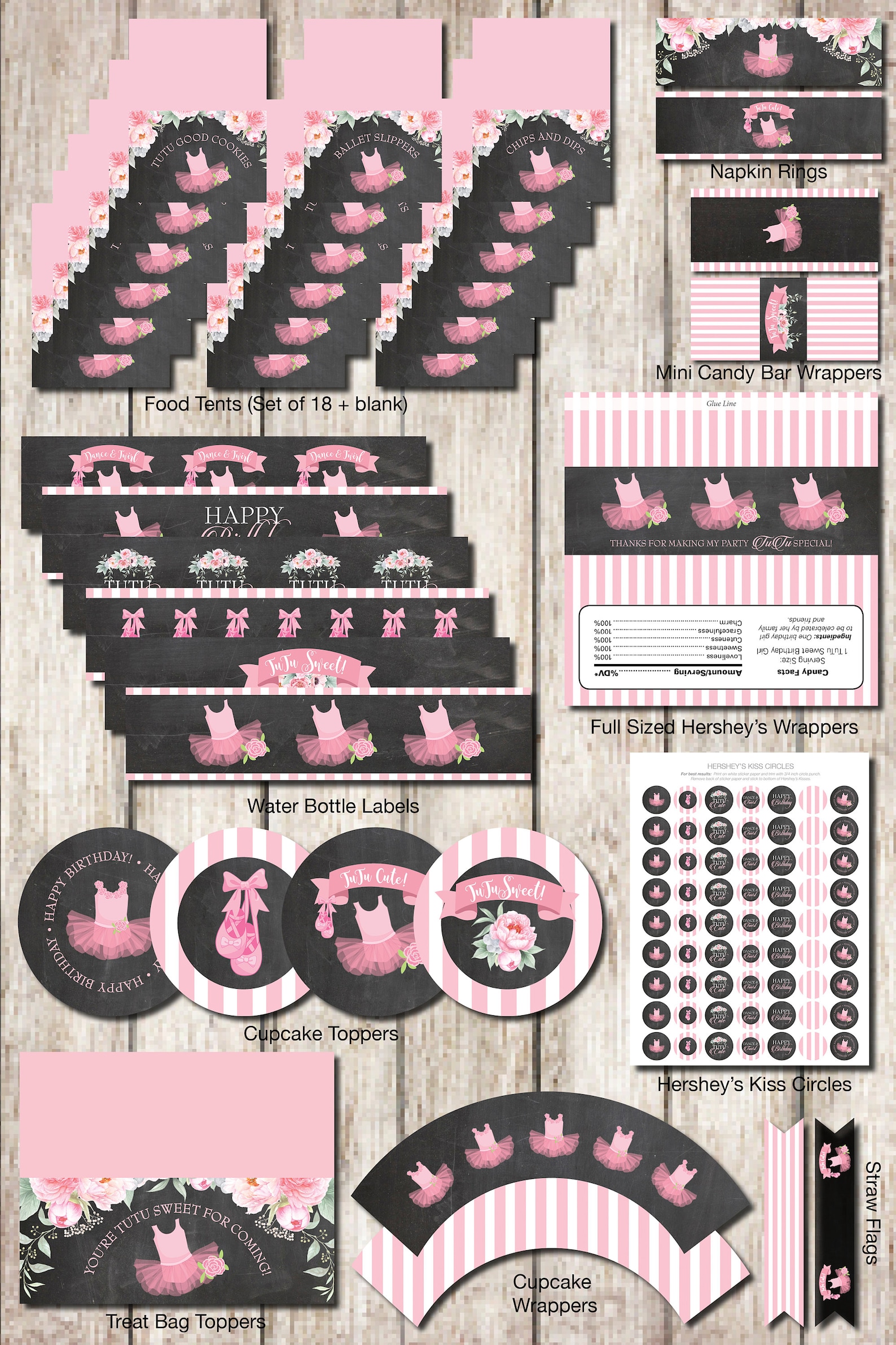 Ballerina Printable Party Tutu Cute Birthday Pink Tutu Party - Etsy