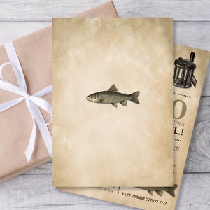 Fischen Einladung, Fischerparty Einladung, Fischen Geburtstag Einladung, Rustikale Geburtstagseinladung, 50. Männergeburtstag, 40. Männergeburtstag Bild 3