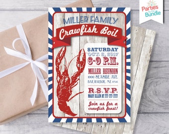 Crawfish Boil Invitation, Crawfish Party Invitation, Louisiana Boil, Seafood Boil Invitation, Lobster Invitation, Lobster Boil Invitation
