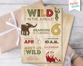 Jungle Safari Invitation, Jungle Invite, Wild Birthday Invitation, Safari Invitation, Zoo Invitation, Jungle Invites, Safari Theme F4
