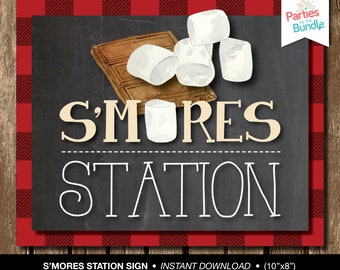 S'mores Station Printable Sign Smores Bar Sign | Etsy