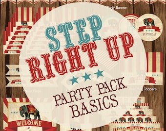 Circus Printable Party, Carnival Birthday Party Package, Circus Party Printables, Carnival Party Kit, Circus Decor C2