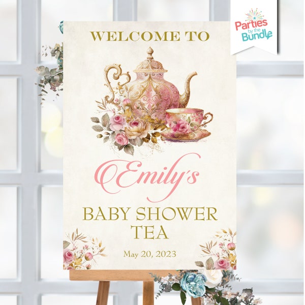 Baby Shower Tea Welcome Sign | A Baby is Brewing Easel Decoration | DIGITAL FILE