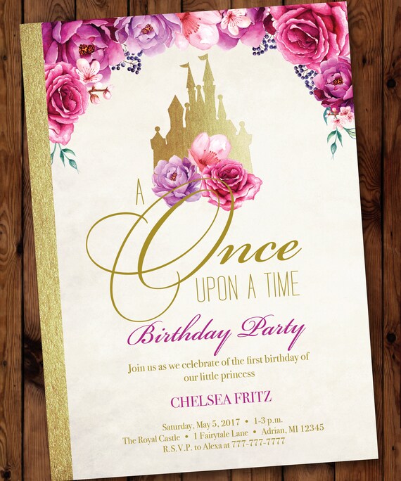 Once Upon a Time Invitation/little Princess Invitation/little Etsy Once Upon a Time Invitation/little Princess Invitation/little Etsy
