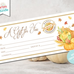 Friendsgiving Gift Certificate | Thank You Voucher | Teacher Appreciation Gift Coupon | INSTANT DOWNLOAD