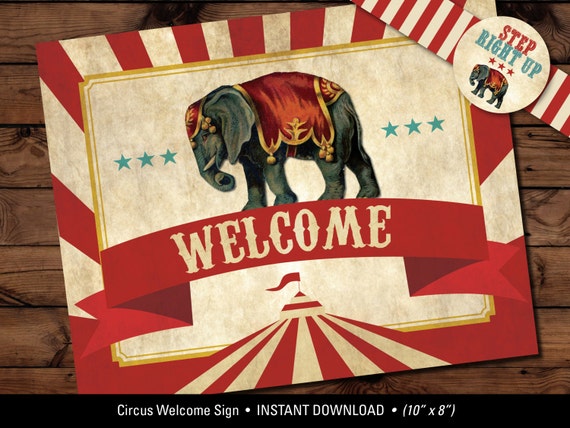 Circus Baby Shower Decorations Welcome Sign Table Etsy