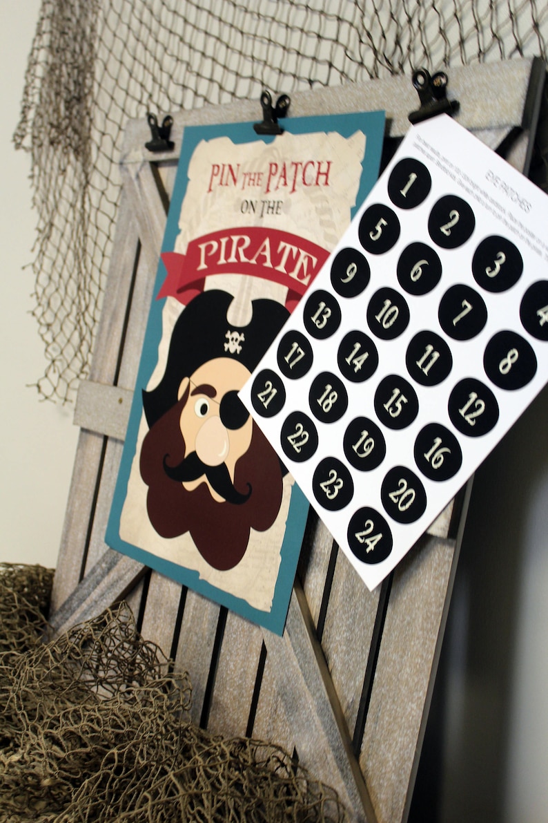 Pirate Birthday Games, Pin Patch on Pirate Game, Pirate Party, Pirate Boy Games, Pirate Boy Birthday Party, DIGITAL, INSTANT DOWNLOAD image 3