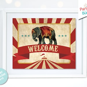Circus Birthday Party Decorations Welcome Sign Circus Party Sign Circus Printables Carnival Theme Greatest Showman INSTANT DOWNLOAD C2