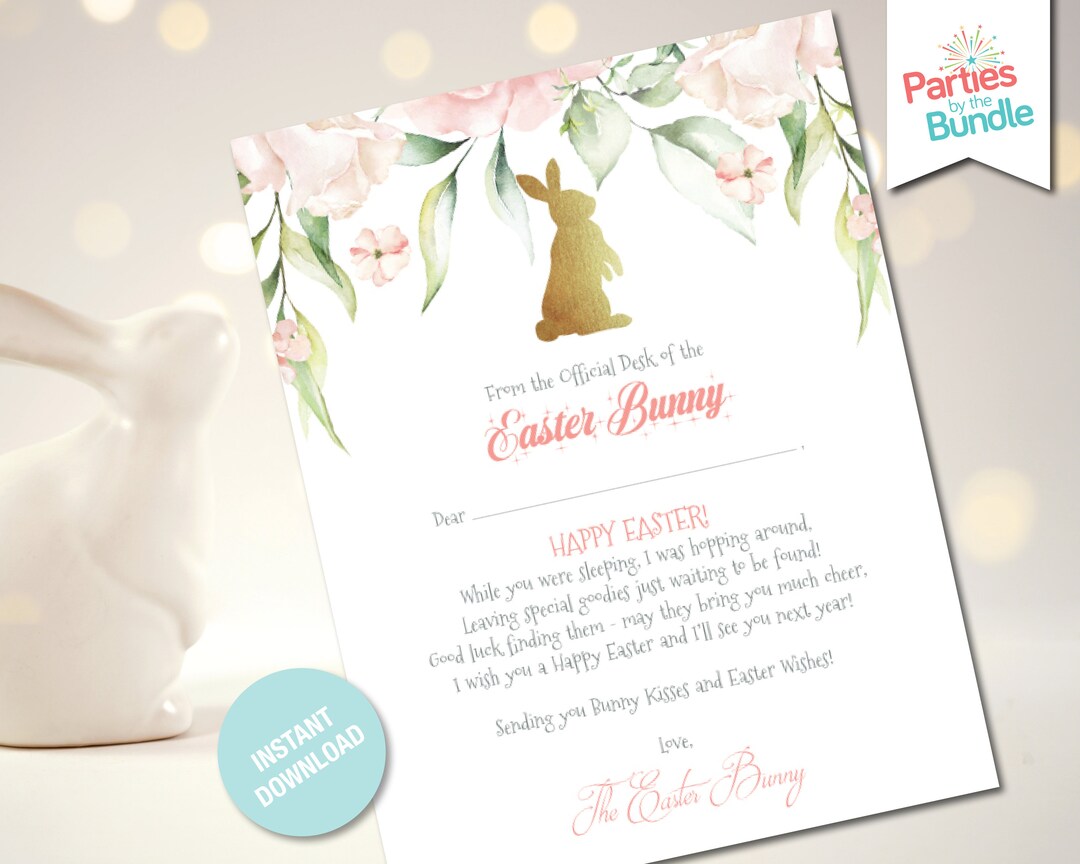Official Letter From Easter Bunny, Easter Bunny Mail, From the Desk of