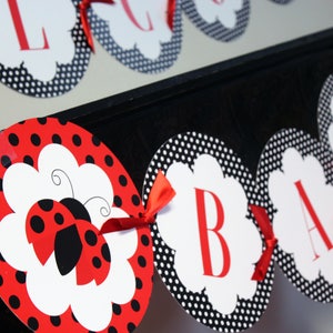 Ladybug Baby Shower Printables, Printable Party Banner, Shower Bunting ...